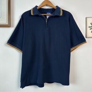 Vintage 2000’s 725 Originals 100% Cotton Navy 3/4 Zip Short Sleeve Tee